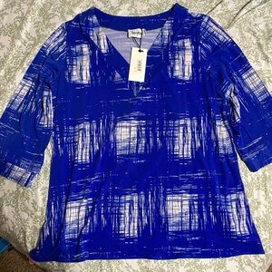 Leota Women's Vibrant Blue and White Blouse
